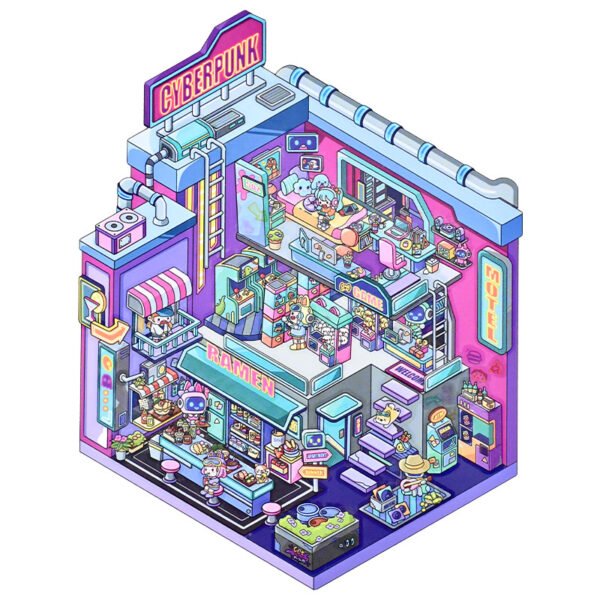 Halloween 2.5D Diorama Sticker House